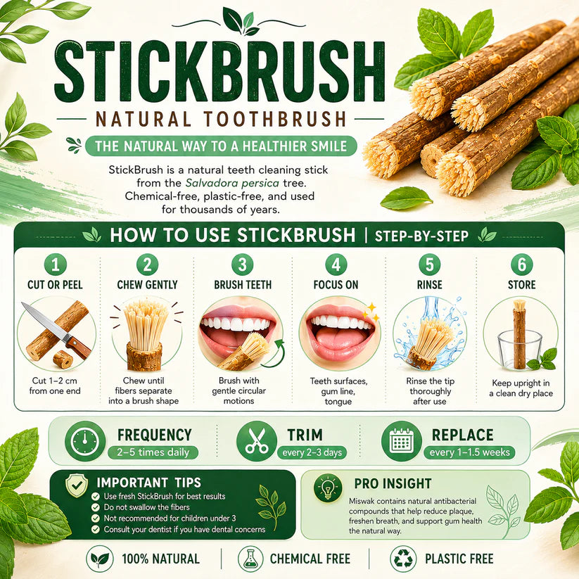 StickBrush - Natural Miswak Toothbrush Stick
